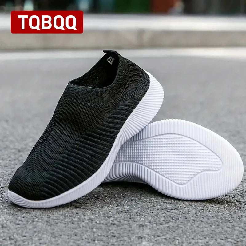 Women Shoes Knitting Sock Sneakers Women Flat Shoes Casual Breathable Sneakers Flats Walking Shoes for Women