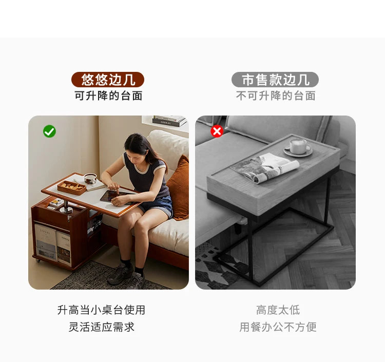 Cabinet Wood Coffee Table Lift Portable Walnut Design Living Room Side Table Folding Modern Luxury Mesa De Centro Sala Furniture