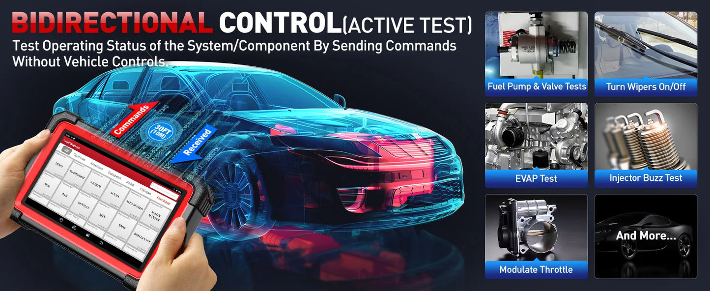 LAUNCH CRP919E BT OBD2 Scanner CAN FD DOIP FCA Full System Car Diagnostic Tools ECU Coding Bidirectional Control 31+ Service