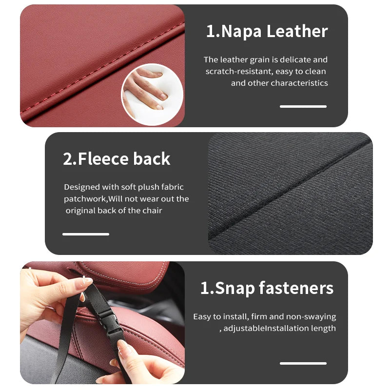 Car Seat Middle Storage Bag PU Leather Car Armrest Hanging Organizer Multifunction Handbag Holder Net Pocket Cup Tissue Storage