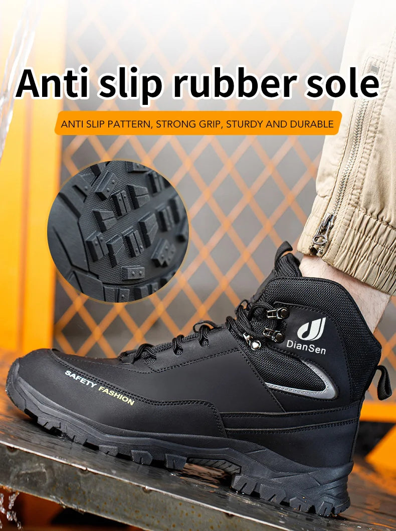 Rotating Buttons Schuhe Stahlkappe - Größe 42 Leder