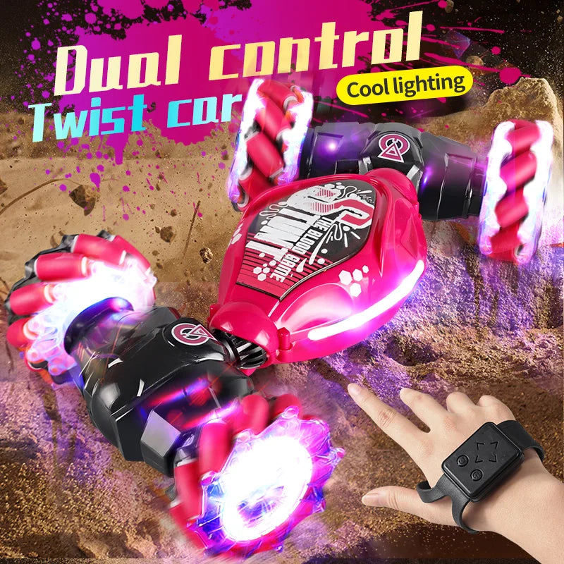 Mașină RC 4x4 cu telecomandă, cărucior cu gesturi detectabile, 1/12, RC Drift Car cu lumină LED, deformare, jucării inedite pentru copii
