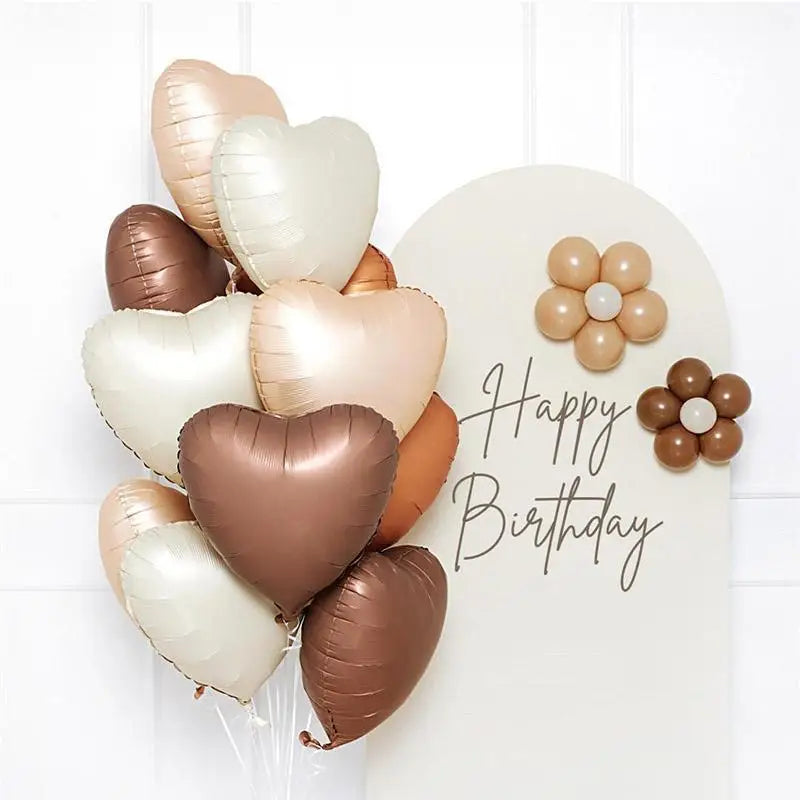 CHUYUN Happy Birthday Zahlenfolie Ballons - 8er Creme 40cm