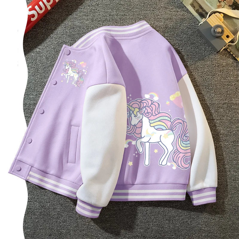 KEAIYOUHUOCN Einhorn Jacke Mädchen - Baumwolle Größe 3-14