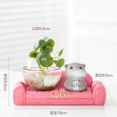 Creative Hydroponic Plant Vase Glass Transparent Container Dish Water Planting Flower Pot Living Room Decoration Decoration
