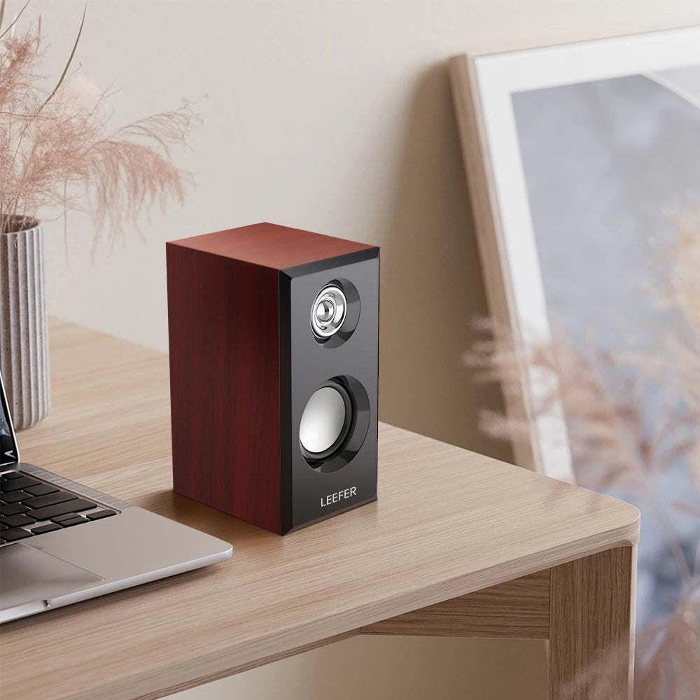 Computer-Lautsprecher 2025: Computer Desktop Wired Wooden Speakers - USB-powered 3.5mm Audio Jack Surround Sound 4D Speakers Smartphone Computer Speakers Collection