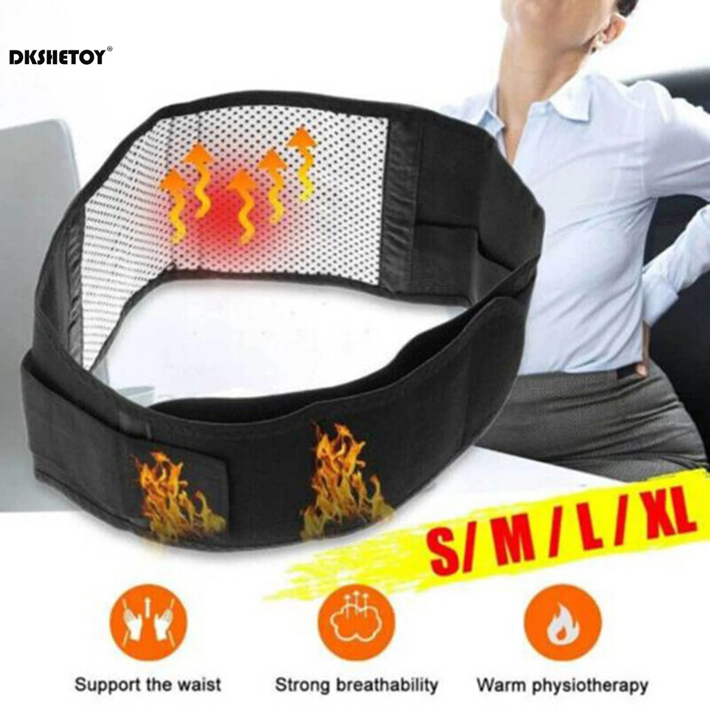 Self heating warm waist belt Lower Back Brace Support Belt Adjustable Protective Waist Wraps for Posture Corrector Waist Warm
