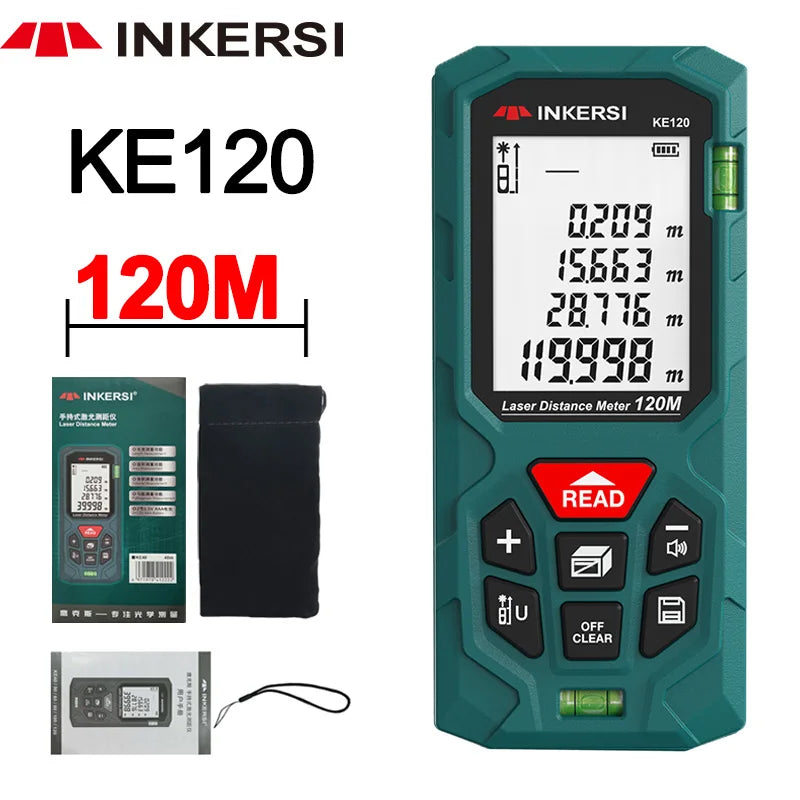 INKERSI Laser Rangefinder Digital Tape Measure 40M/70M/120m