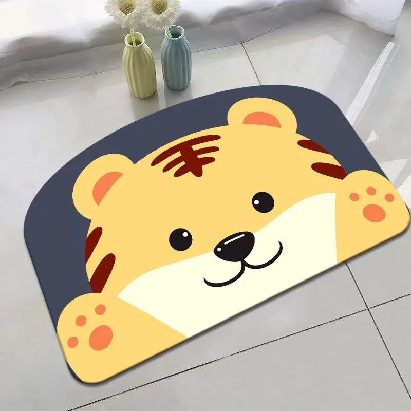 Panda Cartoon Dog Pattern Soft Cushion Bath Mat Quick Dry Super Absorbent Non-slip Bathroom Rug Diatom Mud Carpets Waterproof