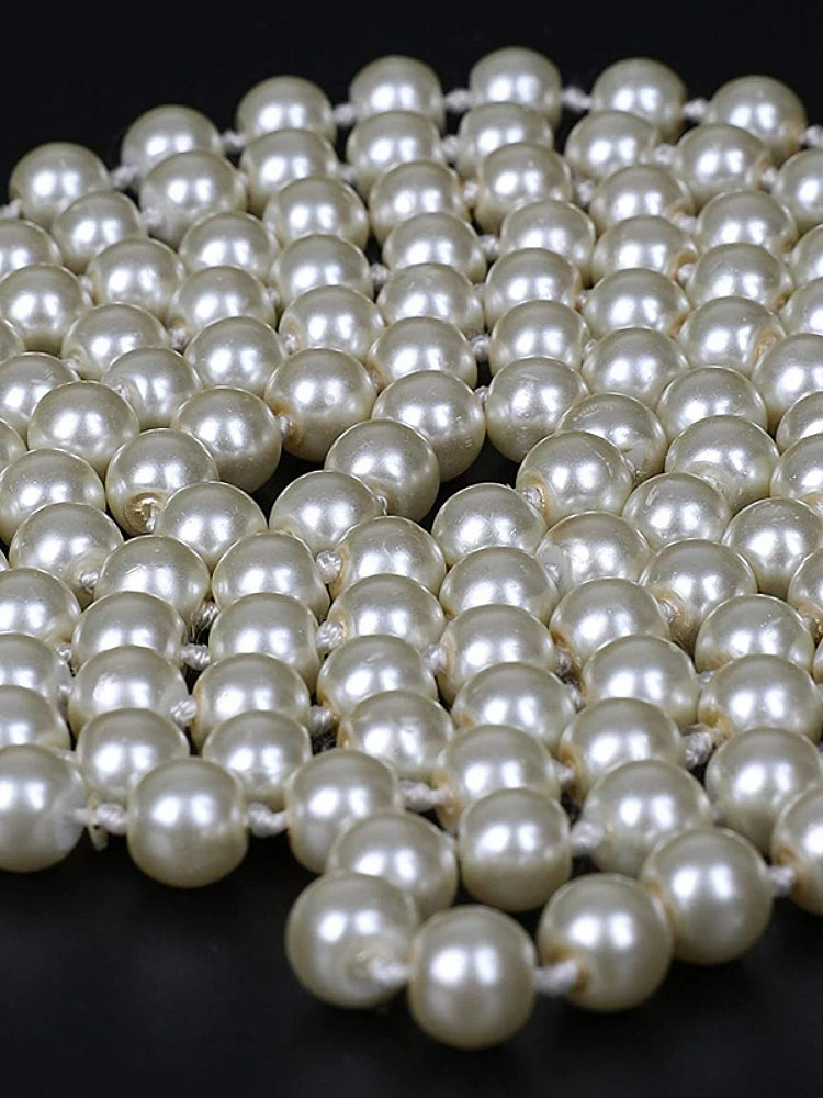 Fashion Faux Pearls Pendants 1920s Beads Cluster Long Pearl Necklace for Costume Women Party Jewelry 59" Gatsby Accessories