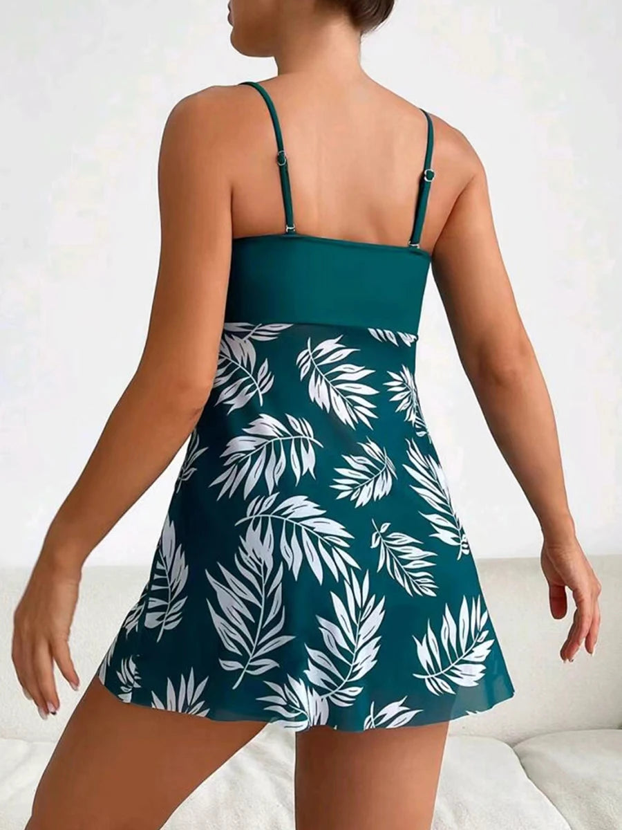 Tankini-Set 2025: lyric Short Dress Tankini With Shorts Swimsuit Women Swimwear - Female Padded Printed Bathing Swim Suit Swimming Beachwear Summer Collection