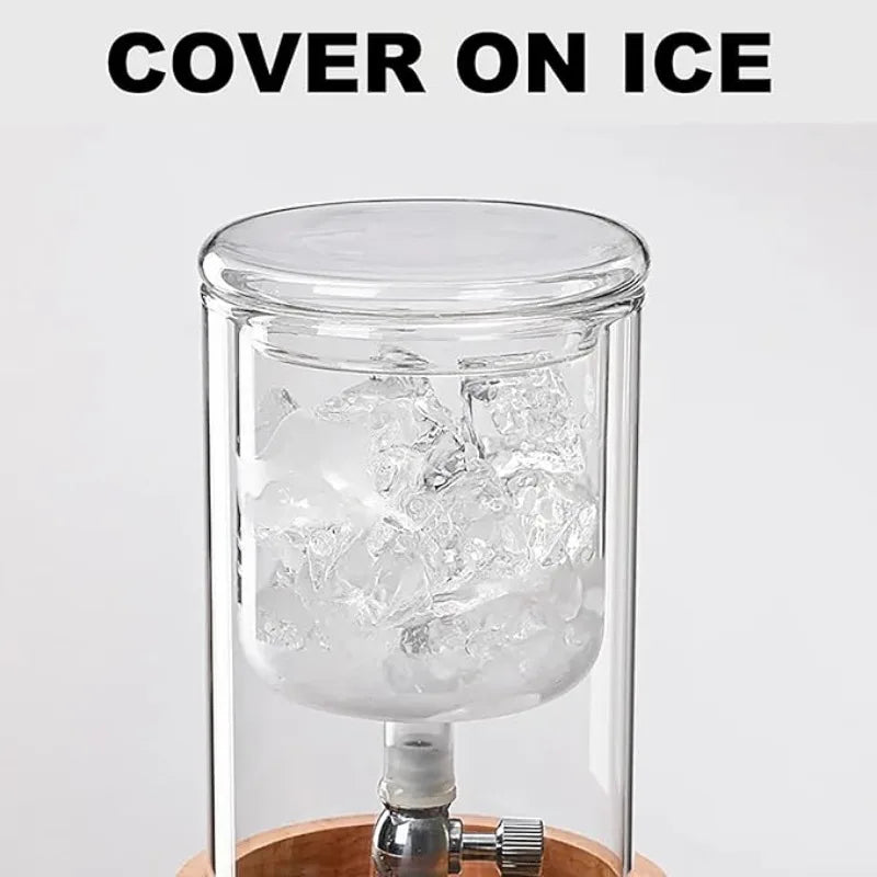 Glass Ice Drip Cold Brew Coffee Pot Portable Ice Cold Drinking Coffee Maker Home Kitchen Use Pour Over Kettle Removable Cleaning