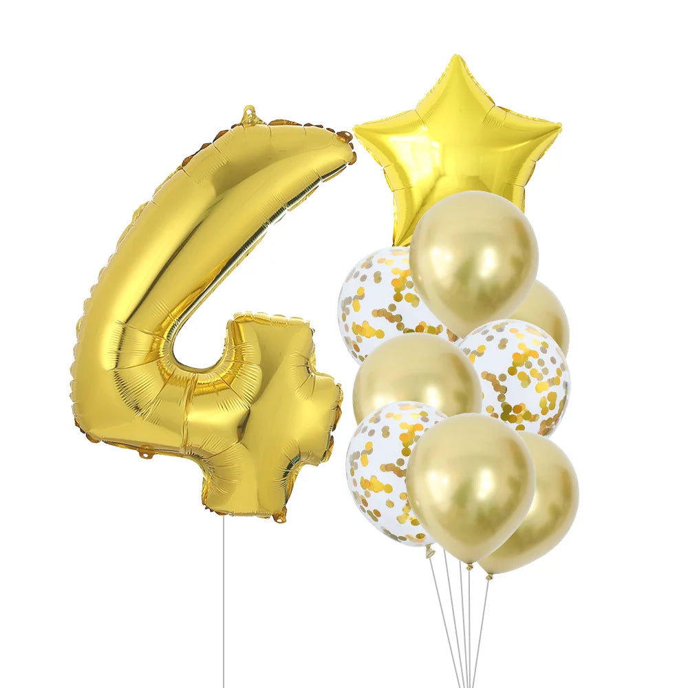 GIHOO 21118 Zahlenballons Roségold - 10 Stück 40 cm Latex