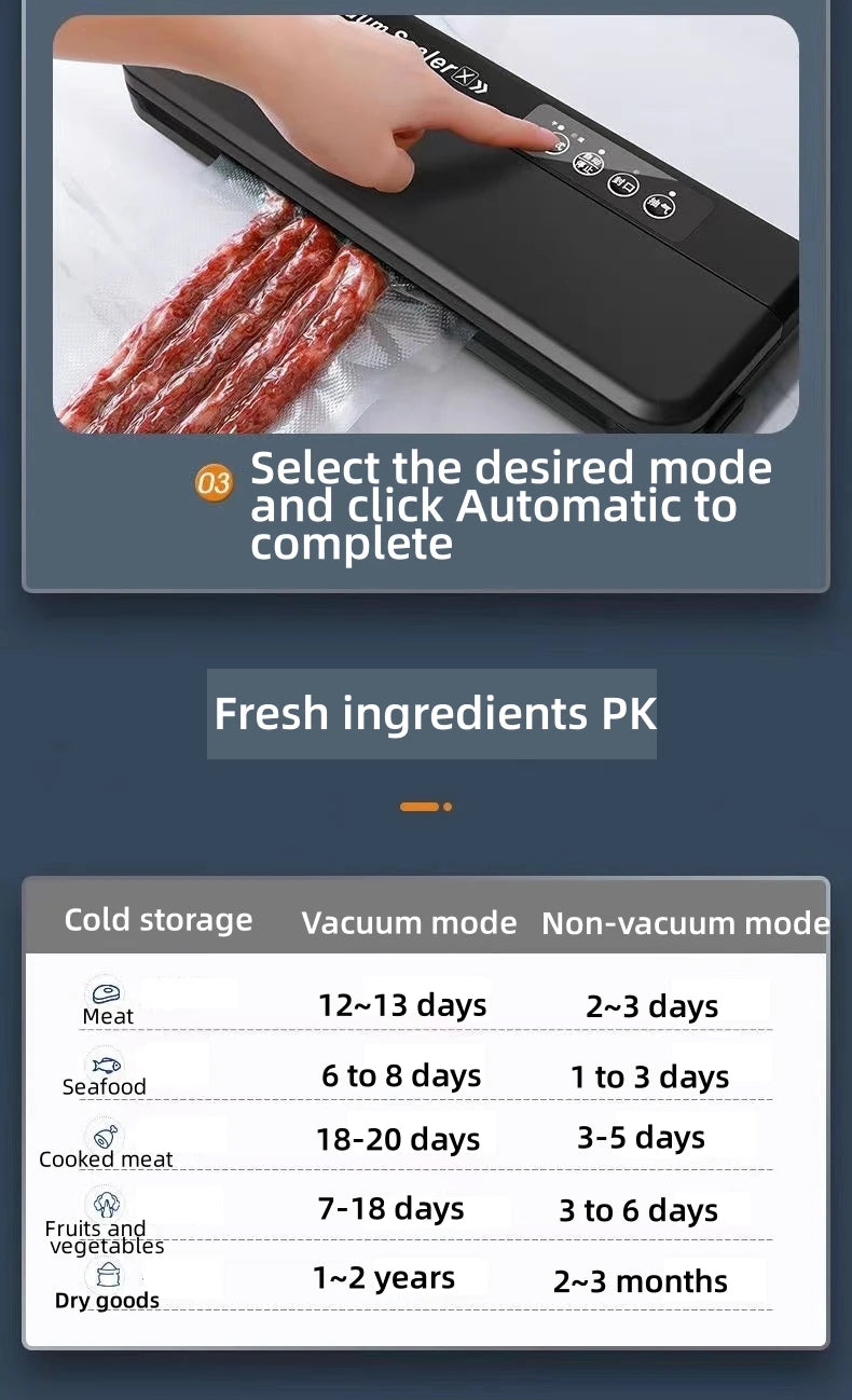 Einfache Bedienung Vakuum Versiegelungsmaschine Mit Beutel Aufbewahrung Luft Versiegelung Maschine Lebensmittel Versiegelung Lebensmittel Konservierung System Mit Vakuum Beuteln