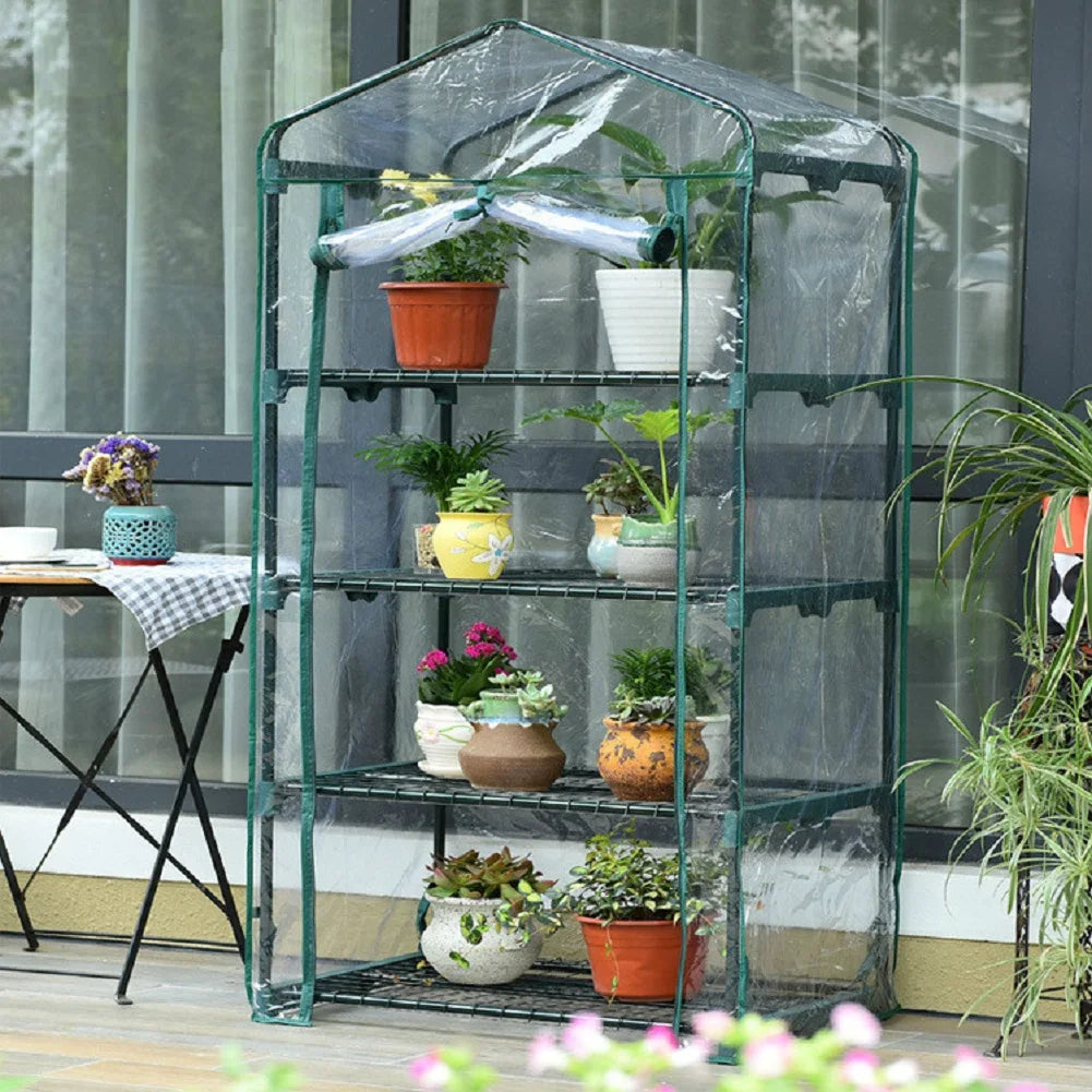 Four Floors Green Household Plant Greenhouse Mini Garden Warm Room PVC Garden Warm Room 155x69x49CM Greenhouses Dropshipping