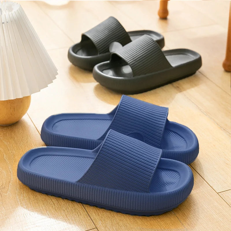 Frauen Dick Plattform Cloud Hausschuhe Sommer Strand Eva Weich Sohle Slide Sandalen Freizeit Männer Damen Innen Badezimmer Anti-Rutsch Schuhe