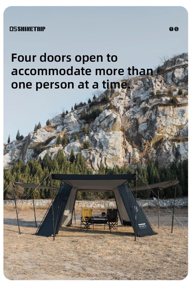 ShineTrip05 Series Oversized Quick Build Waterproof Silver Coated Canopy Sunproof Camping Auto Dome