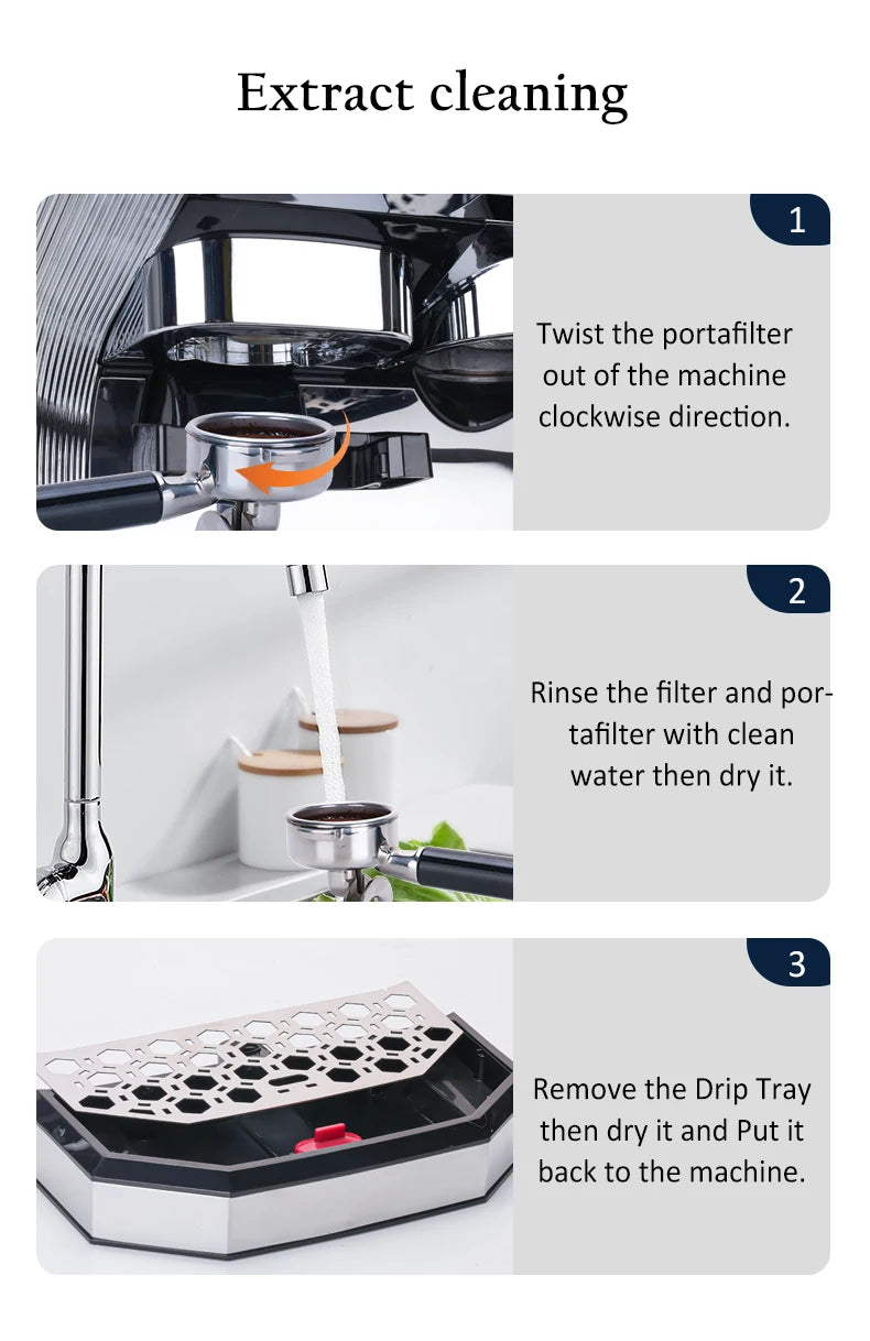 Mcilpoog TC530 Semi Automatic Coffee Machine with Grinder & Powerful Steamer,5.5-Inch Display,Coffee Maker for Home and Office.