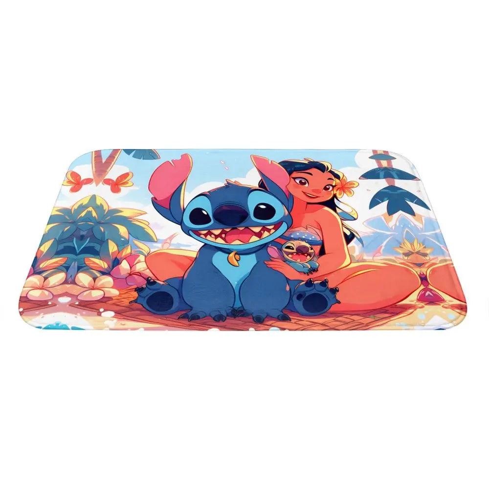 Custom Cartoon Stitch Floor Door Kitchen Bathroom Mat Anti-Slip Outdoor Doormat Bedroom Balcony Entrance Rug Carpet Footpad