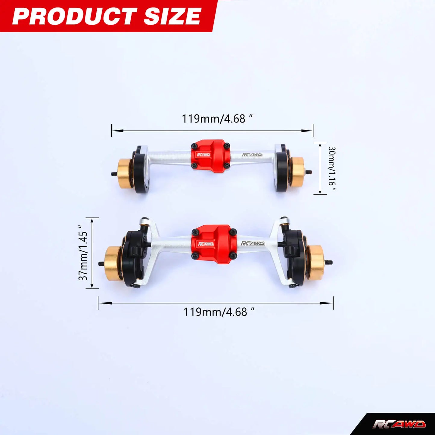 RCAWD Aluminum Front & Rear Portal Axle 195g For 1/18 HOBBYPLUS 4WD Crawlers upgrades parts