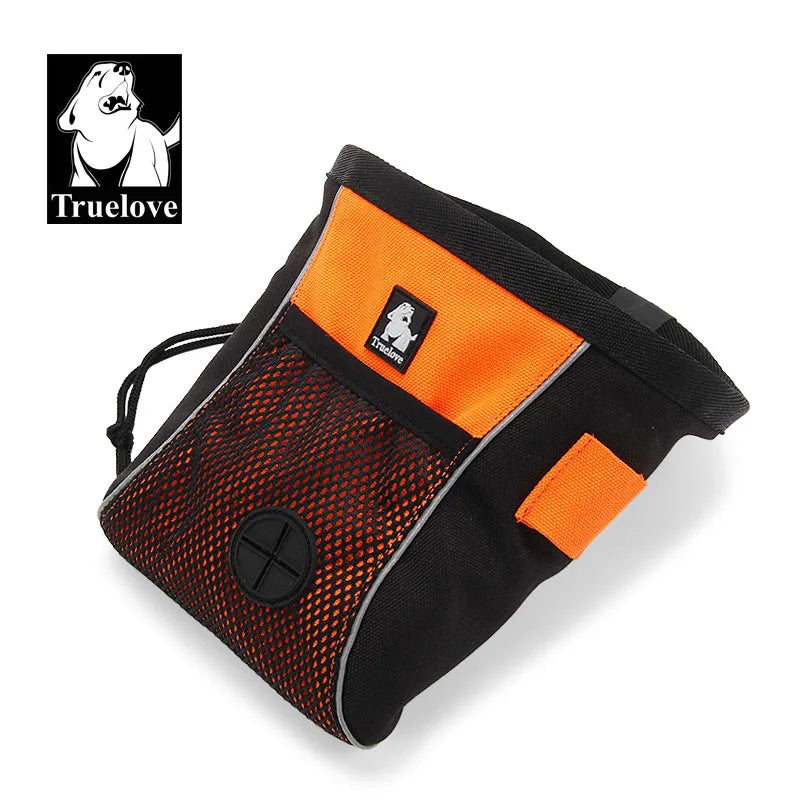 Truelove Tragbar Reise Hund Snack 2025: Leckerli Tasche Reflektierend 3M Oxford - Haustier Training Clip-on Beutel Gürtel Kot Spender 500ml-1.5L Orange Gelb