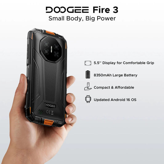 DOOGEE Fire 3 Robustes - 8350mAh Akku 5.5Zoll Display Unisoc Octa Core