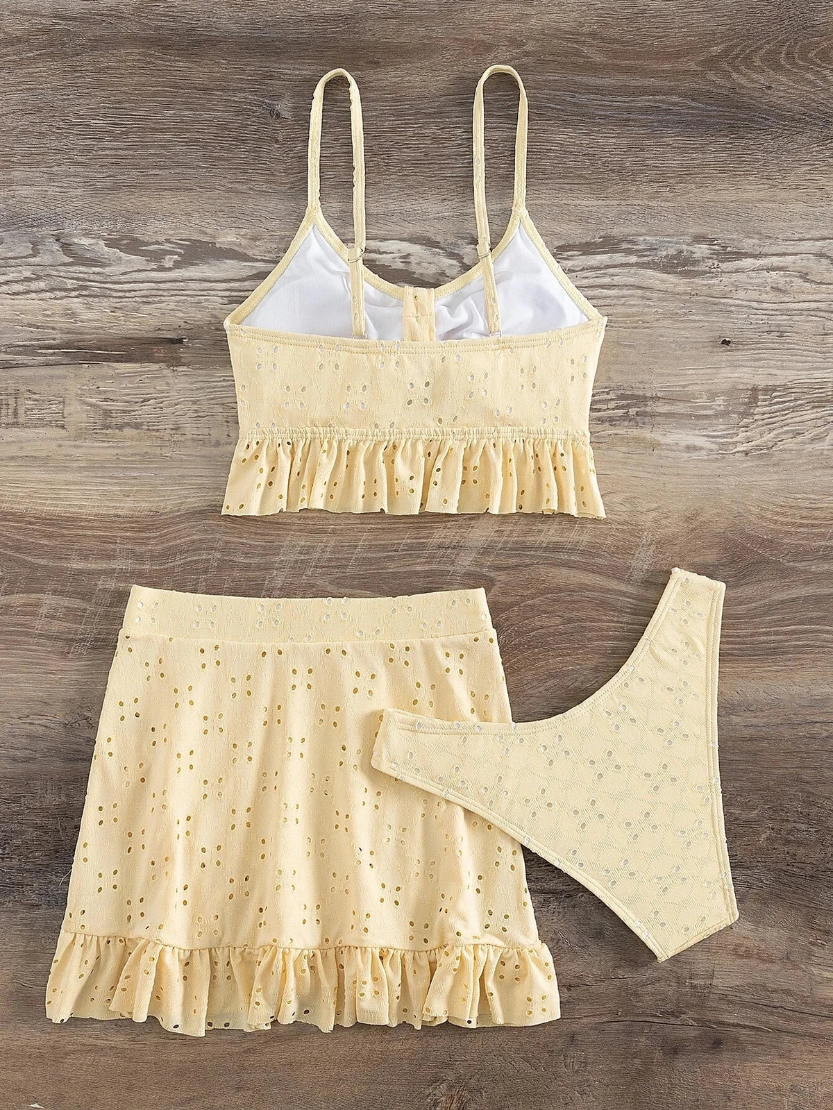 2025 3pack Schwimmbekleidung Frauen: Bikini Schwimmanzug Strand Rock - Knoten Badeanzug Strandmode Rüschen Zweiteilig Bikini Set Biquini Vielseitigkeit