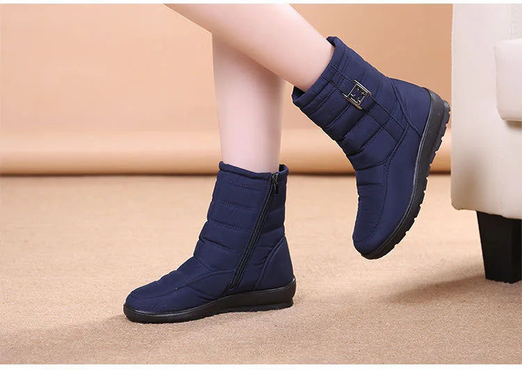 Waterproof Women Boots Winter Shoes Platform Wedge Snow Boots Comfort Thick Plush Warm Ankle Boots Female Mujer Sneakers Women