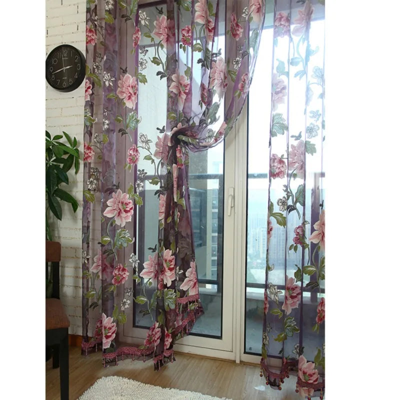 Zhejiang Tüllvorhang Blumen - 100 Prozent Polyester 1 Panel