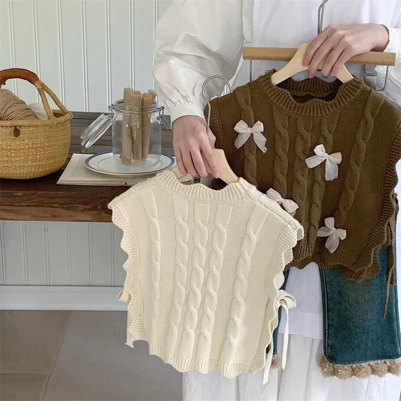 Koreanische Kinder Strickweste - Dicke Weiche Wolle Gr 1-3y