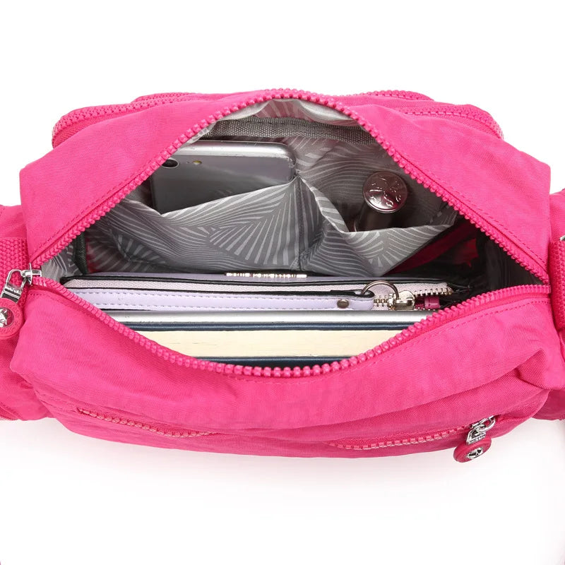 Waterproof Crossbody Bag for Women - Stylish Multi-Pocket Casual Shoulder Bag for Travel - Lightweight Canvas Messenger Bag