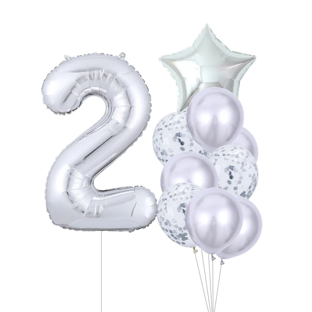 GIHOO 21118 Zahlenballons Roségold - 10 Stück 40 cm Latex