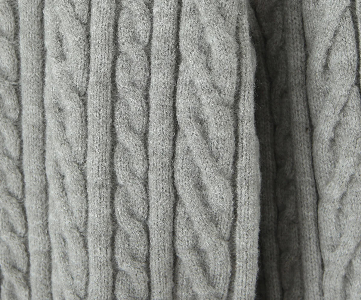 ZJOAN SHOWCN O-Neck Cardigan Set - Knopfverschluss Kurzrock Elastischer Bund Grau Khaki Größe Regular Extra-Heavy