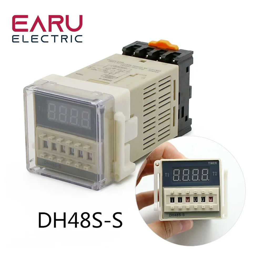 DH48S-S Zeitrelais 0,1s-99h - Programmierbare Zeitschaltuhr AC/DC mit DIN-Schiene