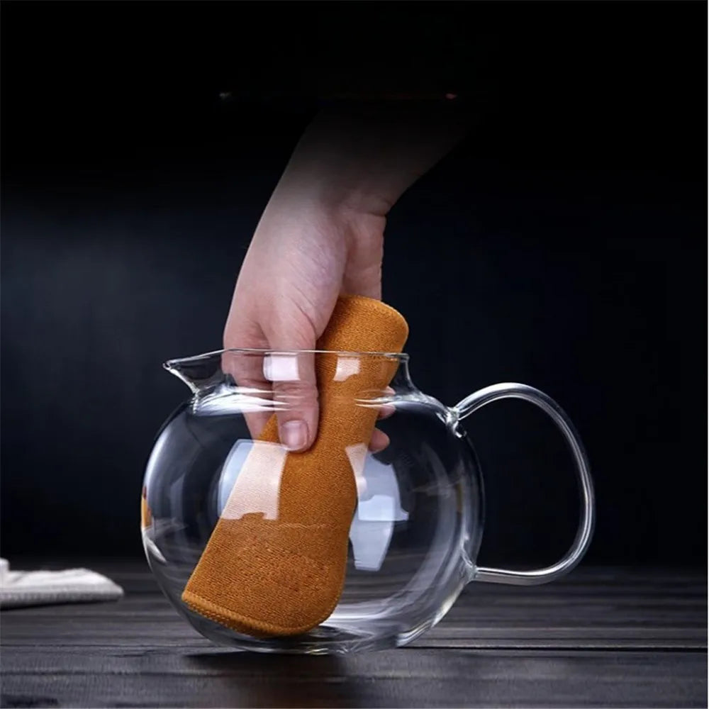 Glass Tea Pot Kettle 650ML/950ML/1300ML Teapot with Stainless Steel Strainer Infuser Filter Tea Cup Set kitchen accessories 주전자
