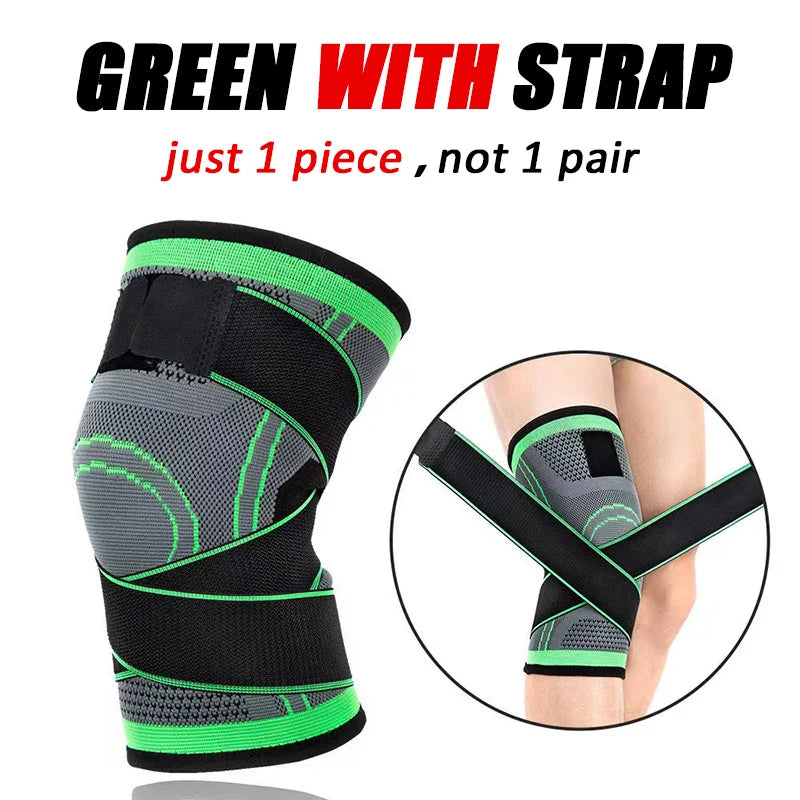 Knee Compression Sleeve with Adjustable Straps for Running Working Out and Sports Wearing Hiking Soccer Basketball Running Sport