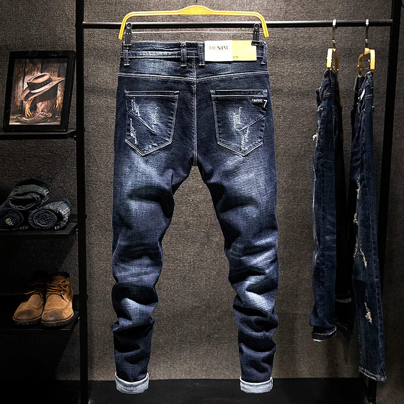 Guangdong Jeans Ripped Slim Fit - Baumwolle Elastisch S-XL