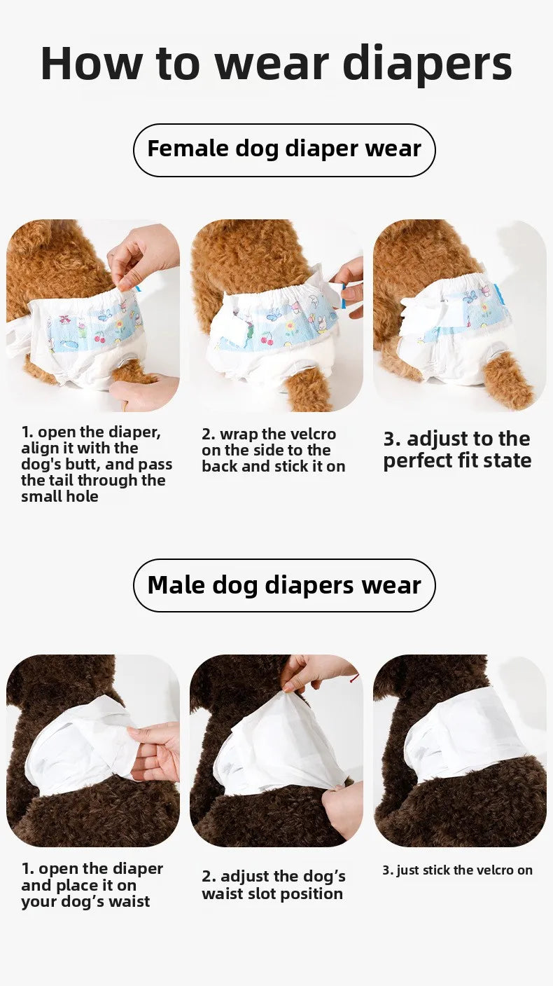 Choice Welpenwindel wasserdicht - 12 Stk verstellbar M