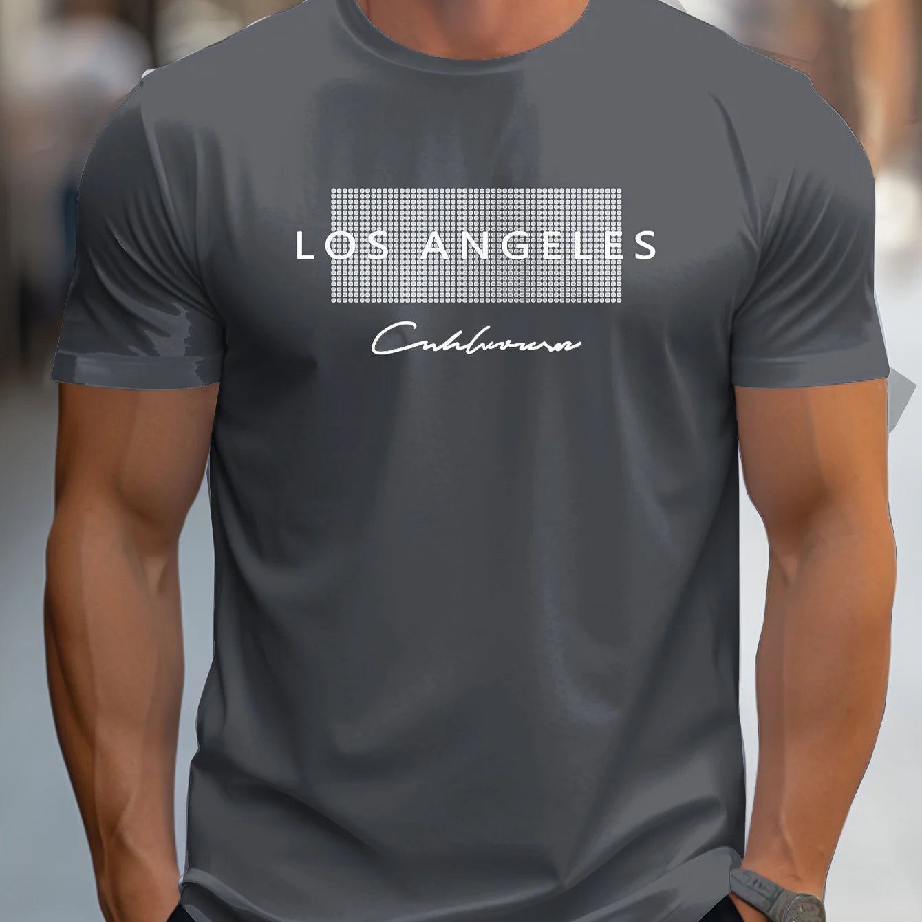 Herren T-Shirt 2025 - 100% Cotton Summer Loose Fit Los Angeles Graphic Printed Casual Sports