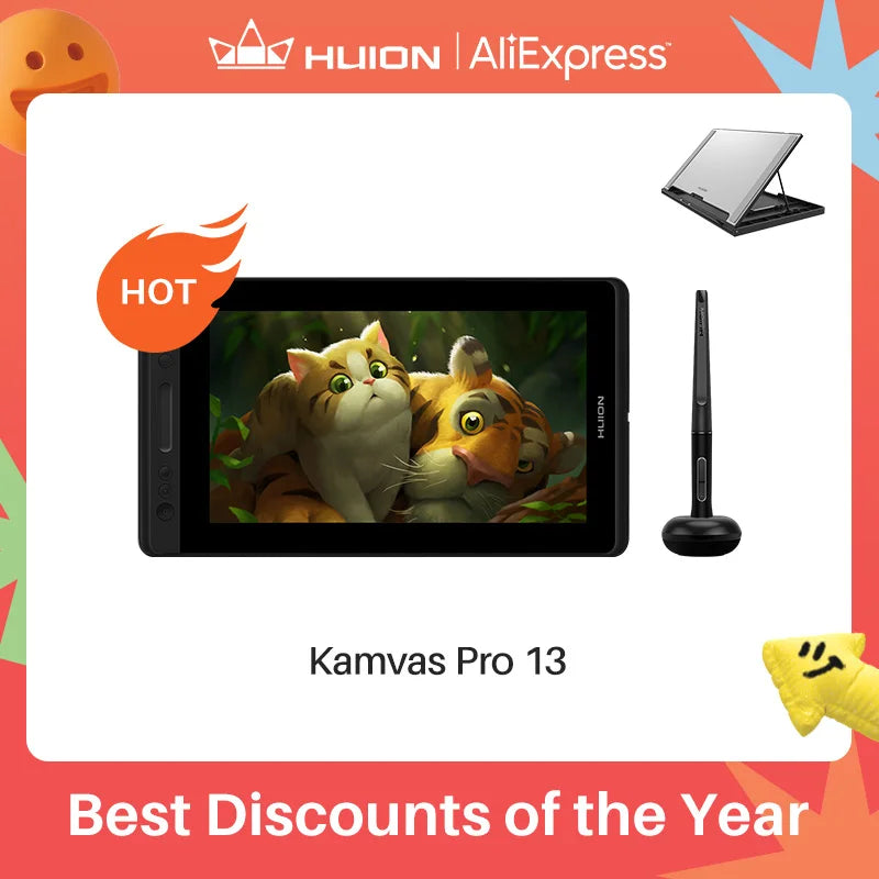 HUION KAMVAS Pro 13 GT-133 2025 - Pen Display Digital Graphics Monitor - 8192 Levels Tilt Function Professional