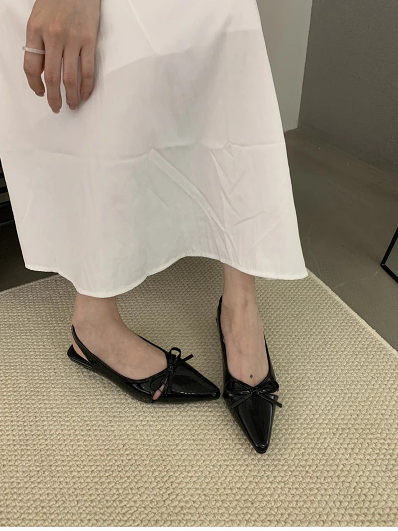 Summer Fashion Butterfly-knot Women Sandals Shallow Slip On Slingbacks Ladies Casual Dress Street Style Flats Shoes