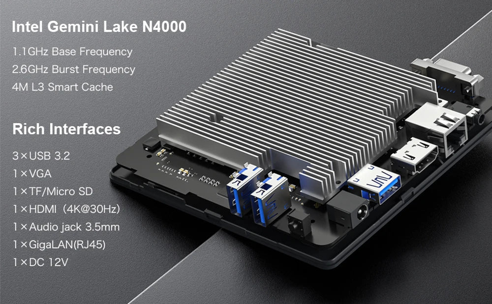 Mini PC compact MLLSE M2 Air - 128 GB ROM, N4000, 6 GB RAM