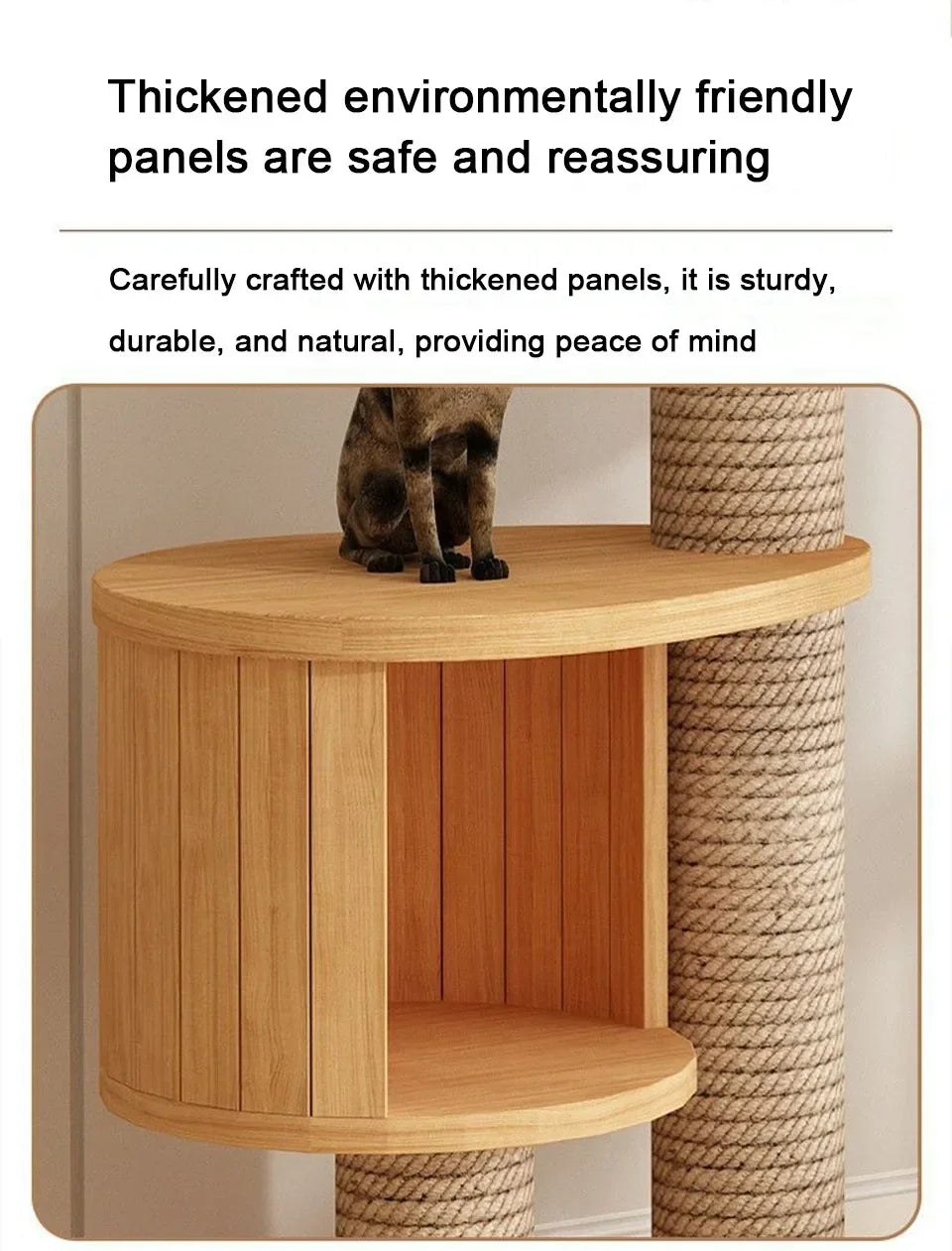 Cats Tree Floor Solid Wooden Cat Tree House Climbing Pets Furniture Adjustable Kitten Trees Tower Multilayer Cat Climbing Frame