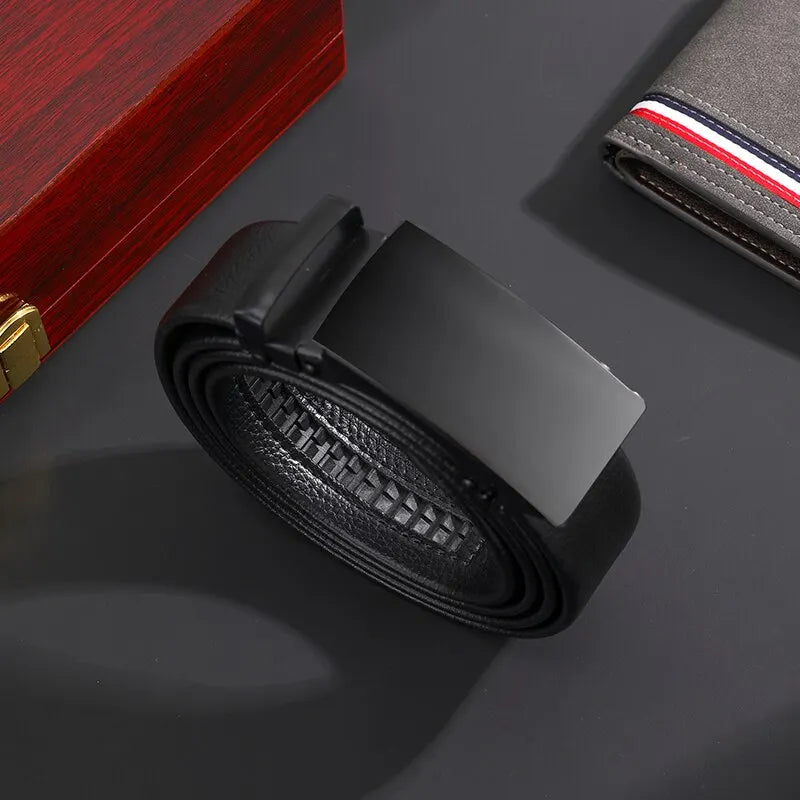 Buckle XL0370 Glänzender Gürtel - 3.8 Cm Breite Litschi