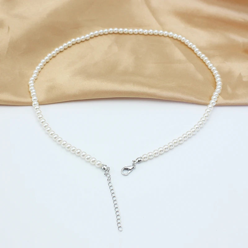 DAIZHEMEI GIFT Perlenkette Mit Anhänger - 42 5cm Beige