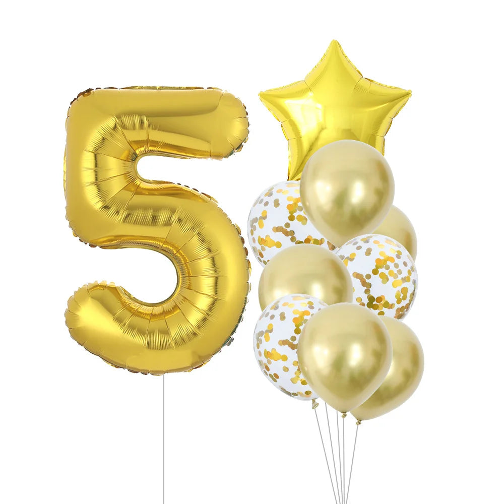 GIHOO 21118 Zahlenballons Roségold - 10 Stück 40 cm Latex