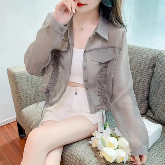 Liora Chiffon-Cardigan Leicht - Damen, Gr. S/M, Kurz