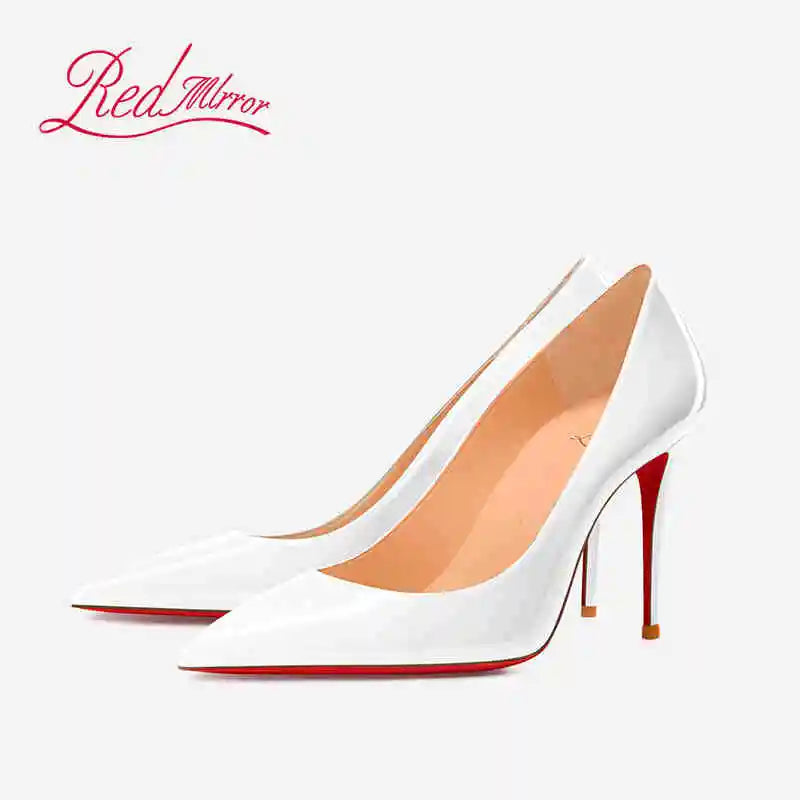 Women's elegant high heel shoes Luxury Brand Black Women heels shoes woman 2025 trend Red Shiny Bottoms Pointed Toe Sexy Pumps