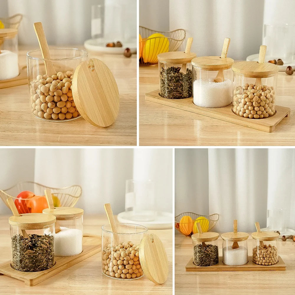 Glasio 3er Staubdichtes Gewürzglas Set - 3x150ml Glas