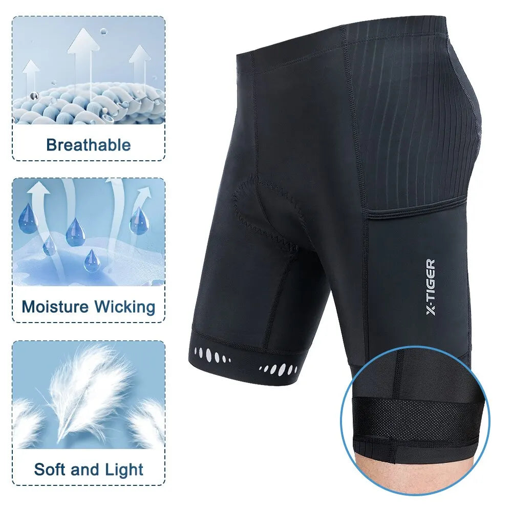 X-TIGER Radhose 5D-Gel-Polster - UV-Schutz, reflektierend